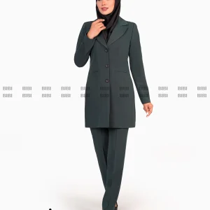 مانتو اداری یقه انگلیسی سه دکمه