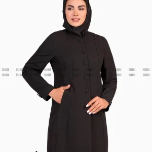 مانتو شلوار یقه گرد مغزی دوزی شده