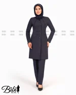 مانتو شلوار فیونا یقه ساتن دوزی کد 3908