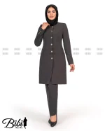 مانتو شلوار فیونا یقه گرد بانتو دوزی کد 3904