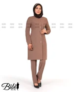 مانتو شلوار فیونا یقه گرد بانتو دوزی کد 3904
