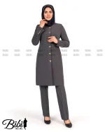 مانتو شلوار فیونا یقه گرد بانتو دوزی کد 3904