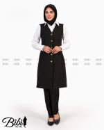 مانتو شلوار فیونا یقه انگلیسی سارافون دار کد 460295