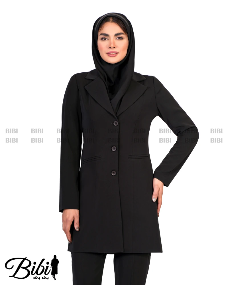 مانتو شلوار کرپ یقه انگلیسی کد 460240