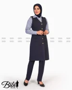 مانتو شلوار فیونا یقه انگلیسی سارافون دار کد 460295