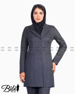 مانتو شلوار فاستونی یقه بلیزر طرح دیپلمات راه راه کد 46011