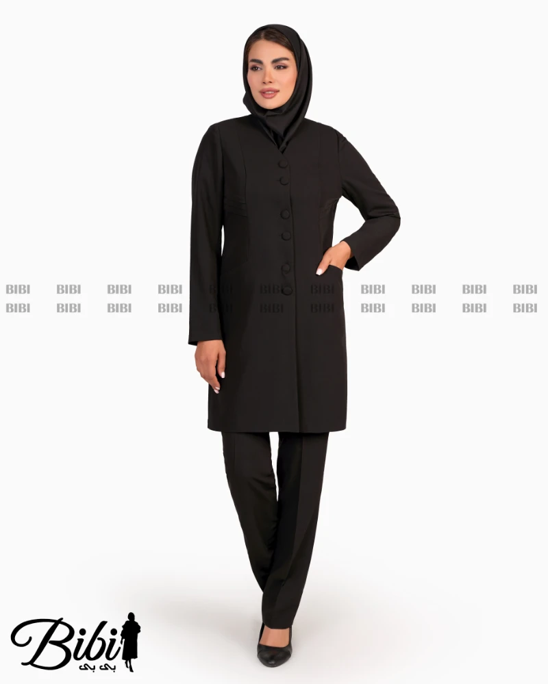 مانتو شلوار فیونا یقه هفت سه پیله کد 460125